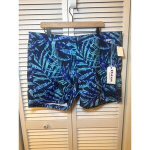 Ibiza Ocean Club Mens Tropical Palm Print Swim Trunks Navy Blue Size 38 IB07TDL